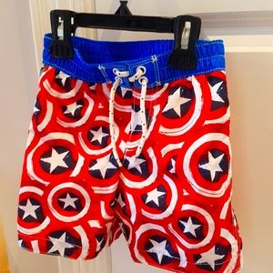 BNWT GapxMarvel Captain America Boys 3T Swim Trunk